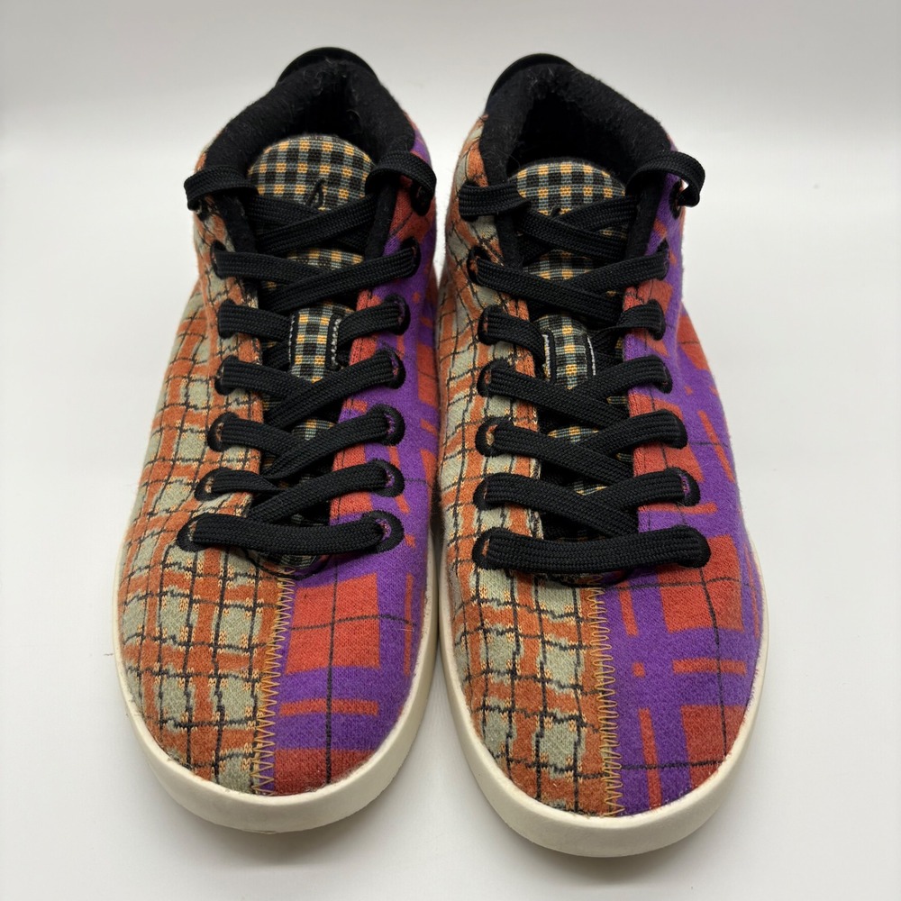 Allbirds Wool Piper Mid Patchwork Plaid Sneakers Womens 9 Multicolor High‎ Top